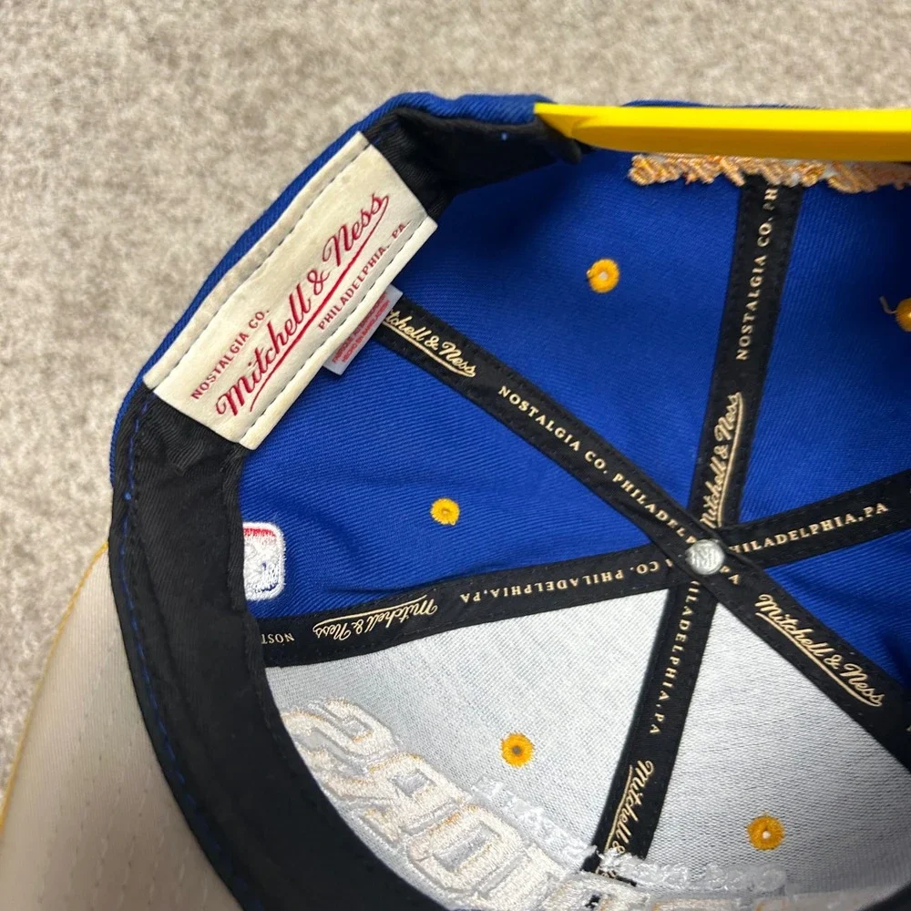 Golden State Warriors Mitchell Ness‎ Hardwood Classic Snapback Hat Blue Yellow